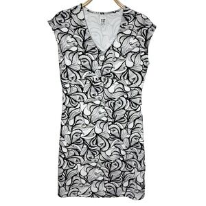 Title Nine Dress Womens Sz S Dress Stretch Mini Golf Athletic A-Line Black White